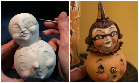 Artist Johanna Parker sculpts original Halloween art with CelluClay.